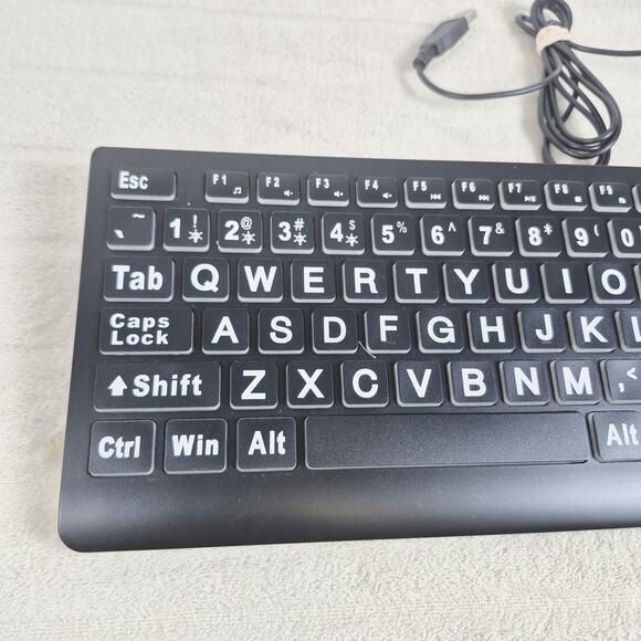 Large Print Backlit Keyboard, Wired USB Lighted Computer Keyboard - Picture 10 of 12